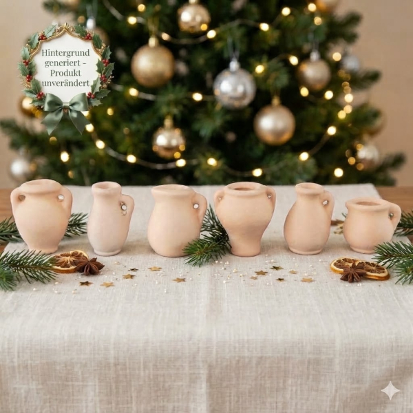 6er Set Tonkrüge - Höhe ca. 3 cm